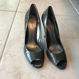 Dark Gray Nine West Peep Toe Pump
